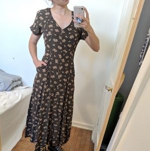 Vintage 90s button up midi dress